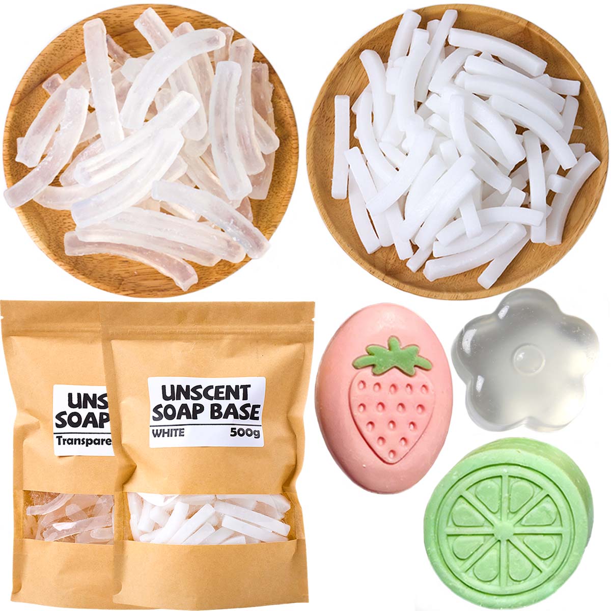Soap Making Glycerin - 500g Glycerin-Seifenbasis für DIY Handgemachte Aromatherapie-Seifen,