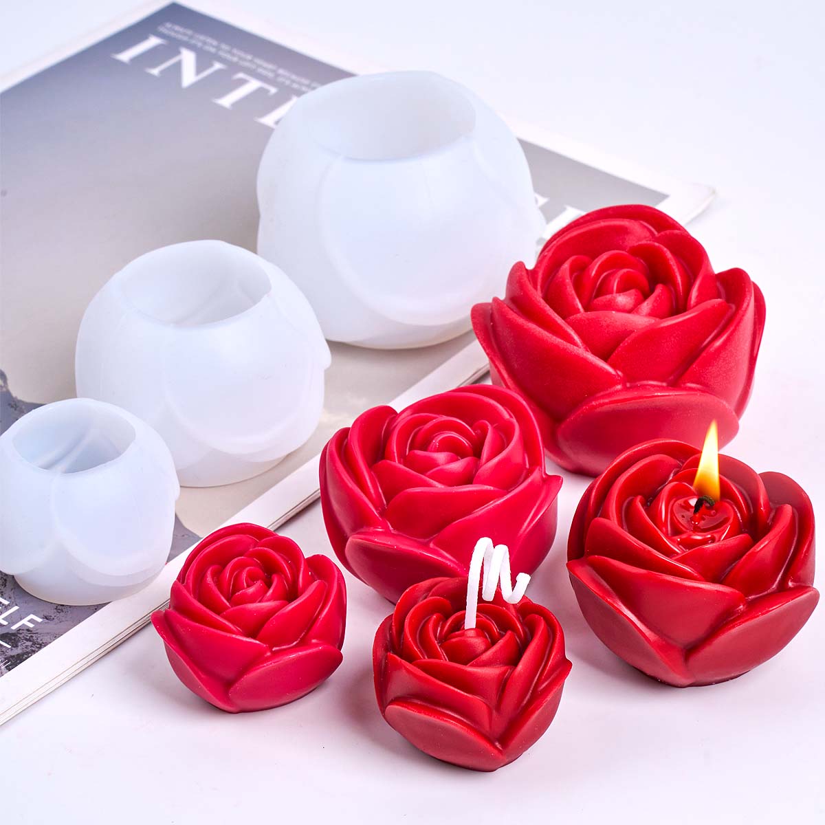 Soap Making Essentials - 3D Blumenform Silikon Kerzenform DIY Romantische